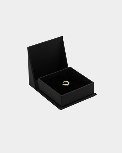 Raising Hell Women's 2mm Iced Huggie Earring Iced Gold