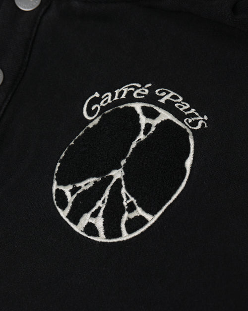 Carre Peace Button Up Hoodie Washed Black