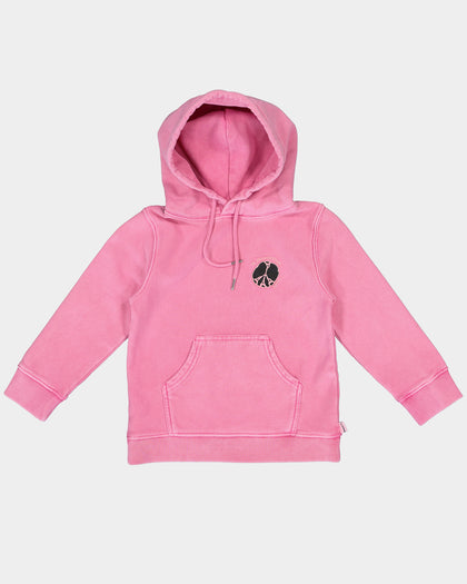 Lil Homme Kids' Peace Classic Hoodie Washed Pink