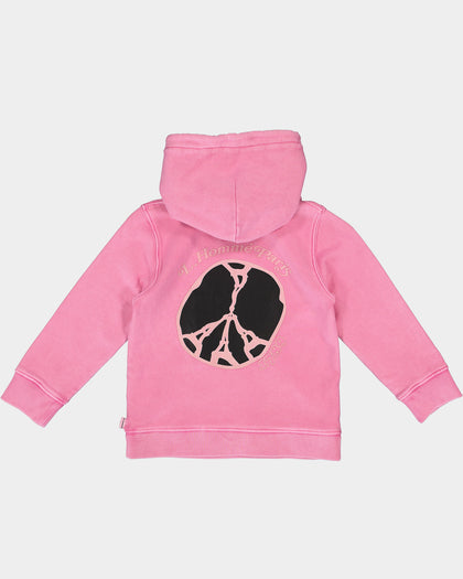 Lil Homme Kids' Peace Classic Hoodie Washed Pink