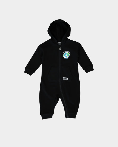 Lil Homme Infant Peace World Chill Suit Black