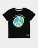 Lil Homme Kids' Worldwide Peace Short Sleeve T-Shirt Black