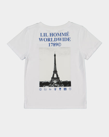 Lil Homme Kids' Worldwide T-Shirt Set White/Blue