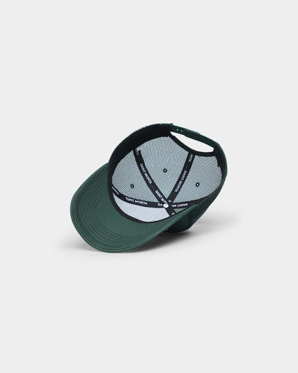 Saint Morta Skull Flower Trucker Snapback Dark Green