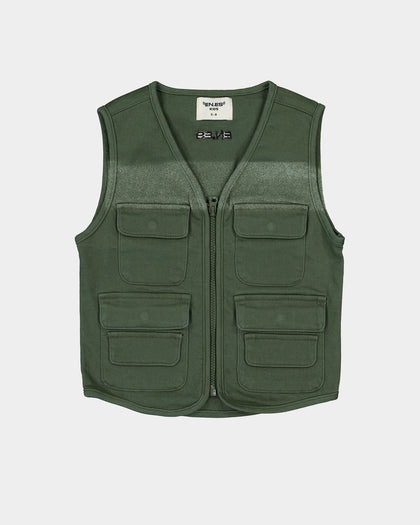 EN ES Kid's Mini Military Vest Khaki