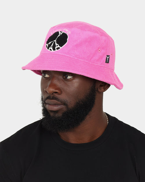 Caree World Peace Terry Bucket Hat Pink