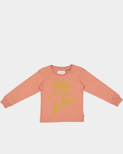 Honor The Gift Kids' Holiday Alive Long-Sleeve T-Shirt Terra Cotta