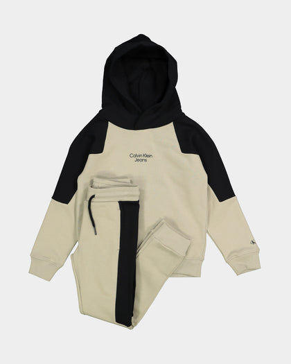 Calvin Klein Kids' Colour Block Stack Logo Set Wheat