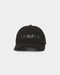 Calvin Klein Leather Lettering Baseball Cap Ck Black