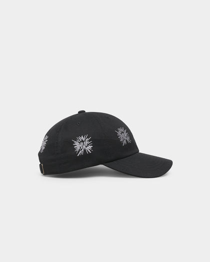HUF Multi Hit 6-Panel Curved Visor Strapback Black