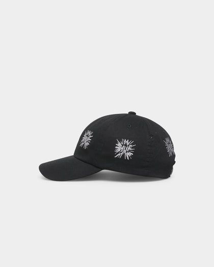 HUF Multi Hit 6-Panel Curved Visor Strapback Black