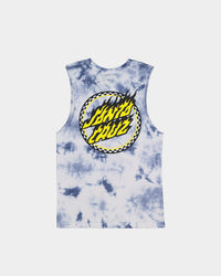 Santa Cruz Kids' Checked Out Flamed Dot Muscle T-Shirt Blue Tie Dye